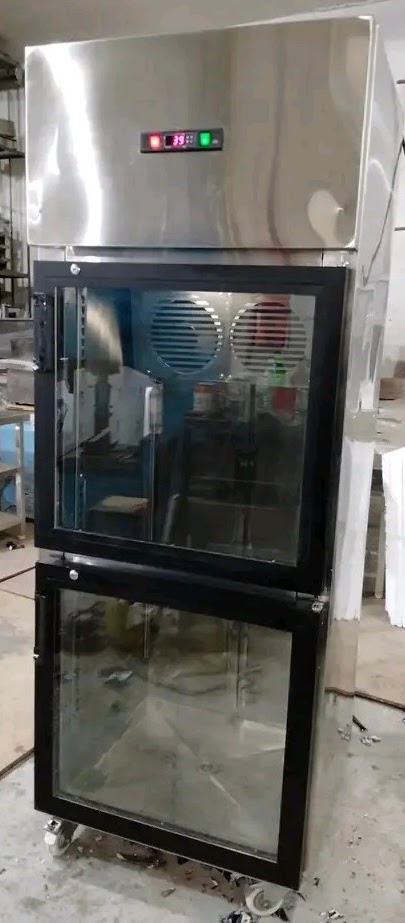 2 GLASS DOOR VERTICAL FRIDGE