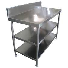 WORK TABLE WITH 2 UNDER SHELVES